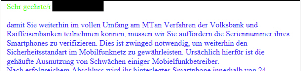 Phishing-Mail Online-Zugriff gesperrt Phishing-Mail Online-Zugriff gesperrt